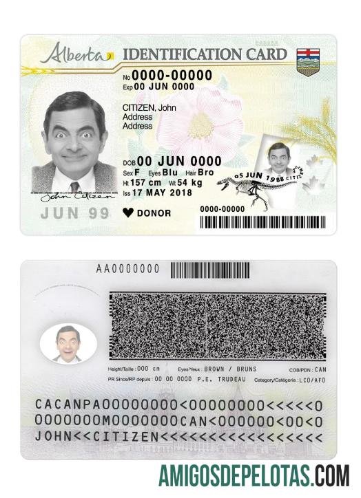 Canada Alberta ID Card modelo